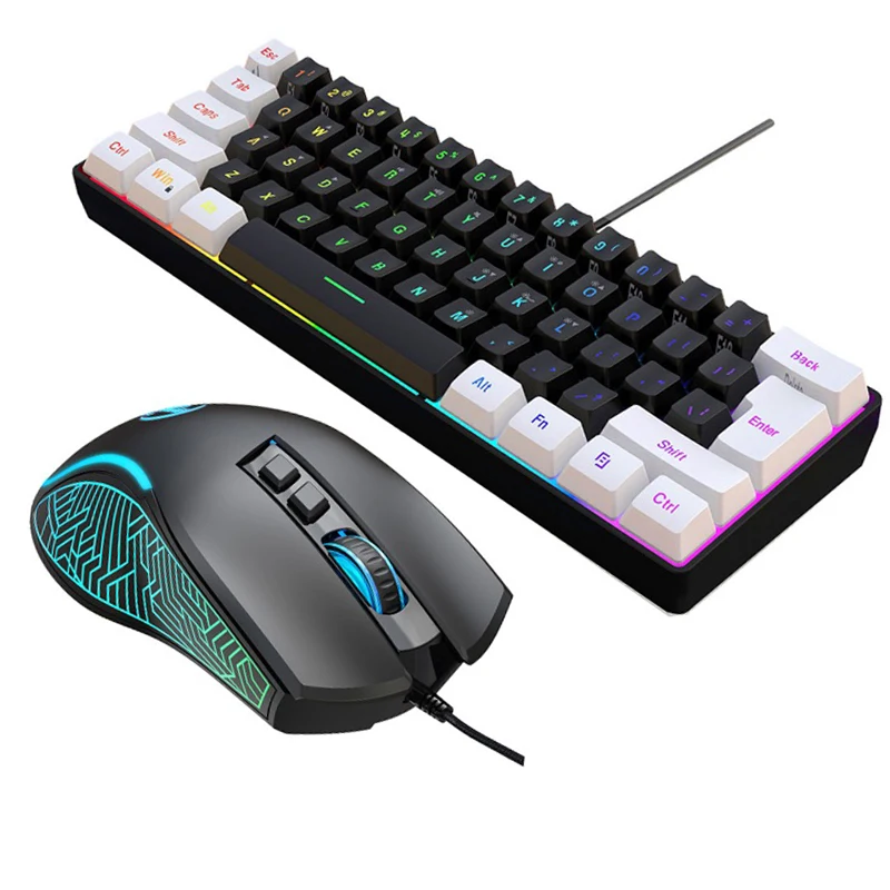 Gaming Keyboard Mouse Set - Keyboard and mouse 60% computer gaming