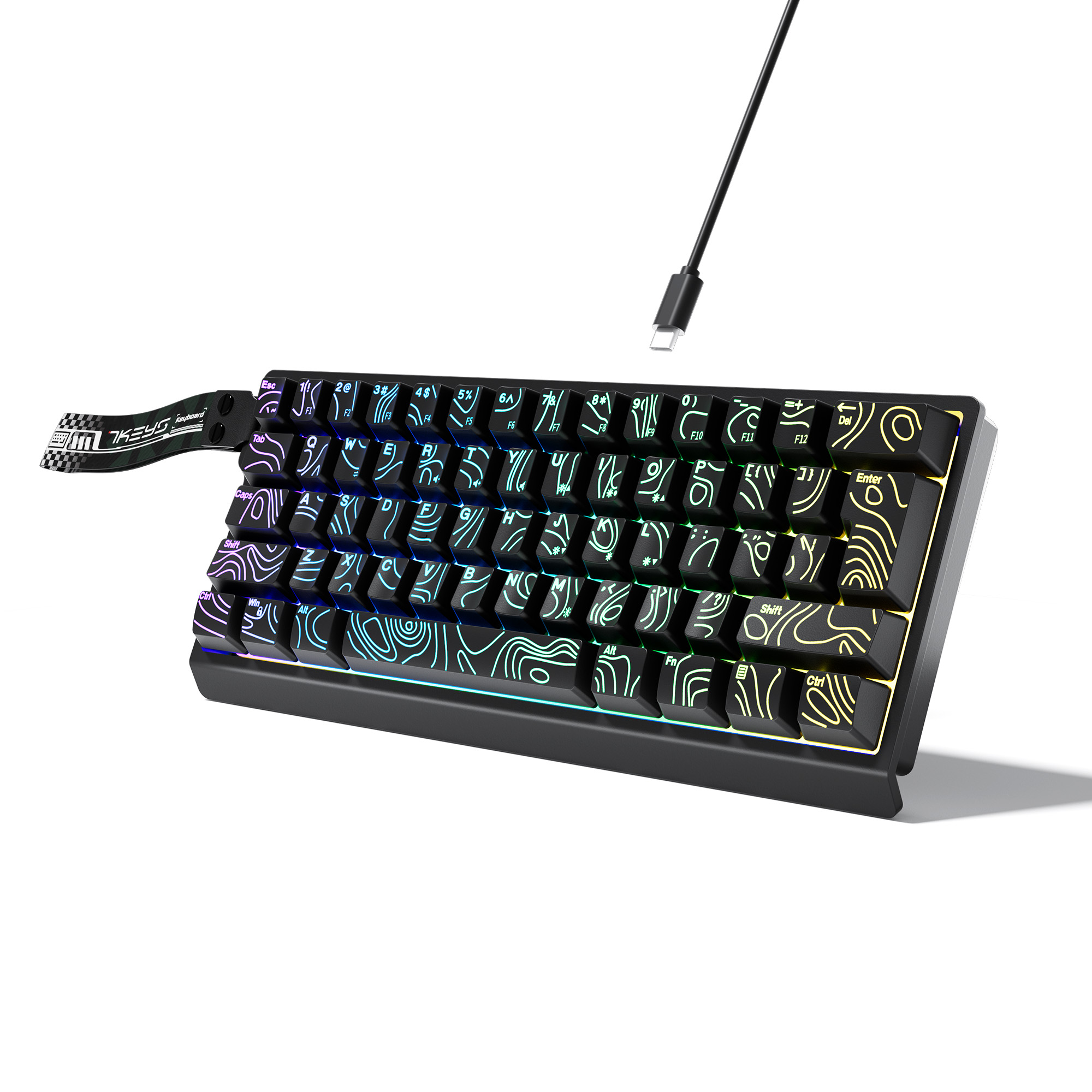 Keyboard Gaming Transparent - 60% compact wired keyboard with RGB