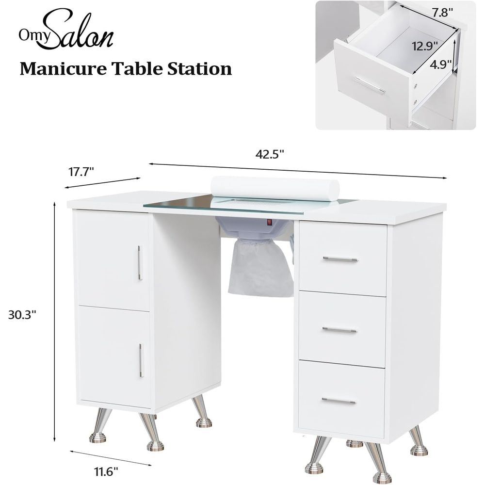 Manicure Table Nail Desk for N - Wrist Rest Wood avis et prix