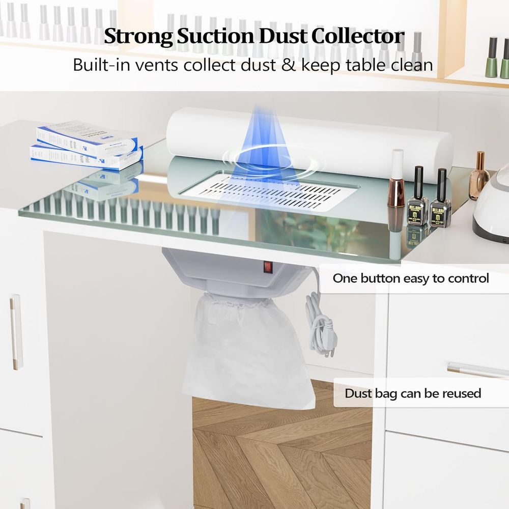 Manicure Table Nail Desk for N - Wrist Rest Wood avis et prix