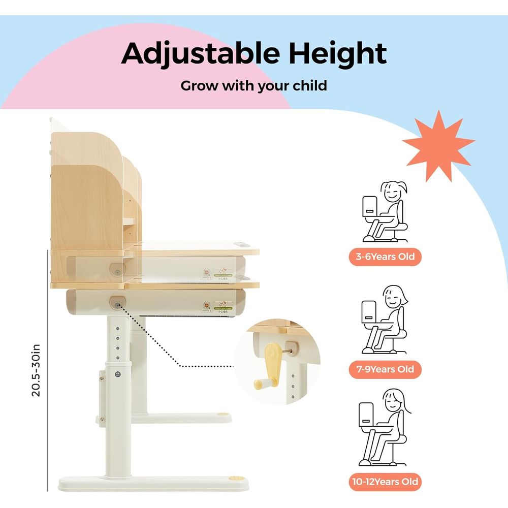Adjustable Wooden Kids Desk wi - Wrist Rest Wood avis et prix