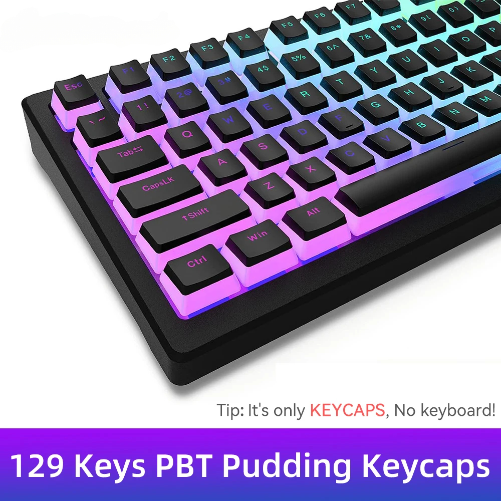 New Pudding PBT Keycaps 129 Ke - Keyboard Gaming Transparent avis et prix