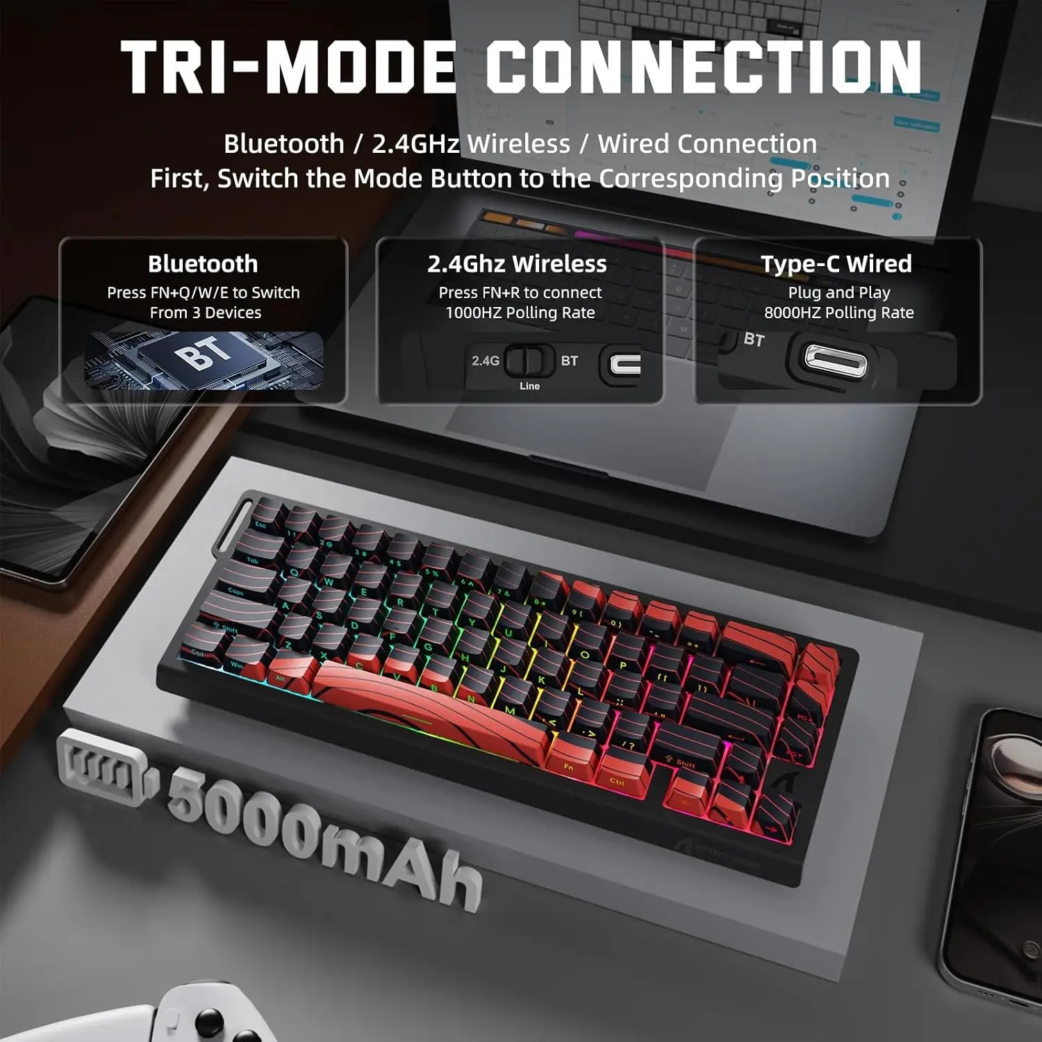 ATTACK SHARK X68 PRO HE Wirele - Keyboard Gaming Transparent avis et prix