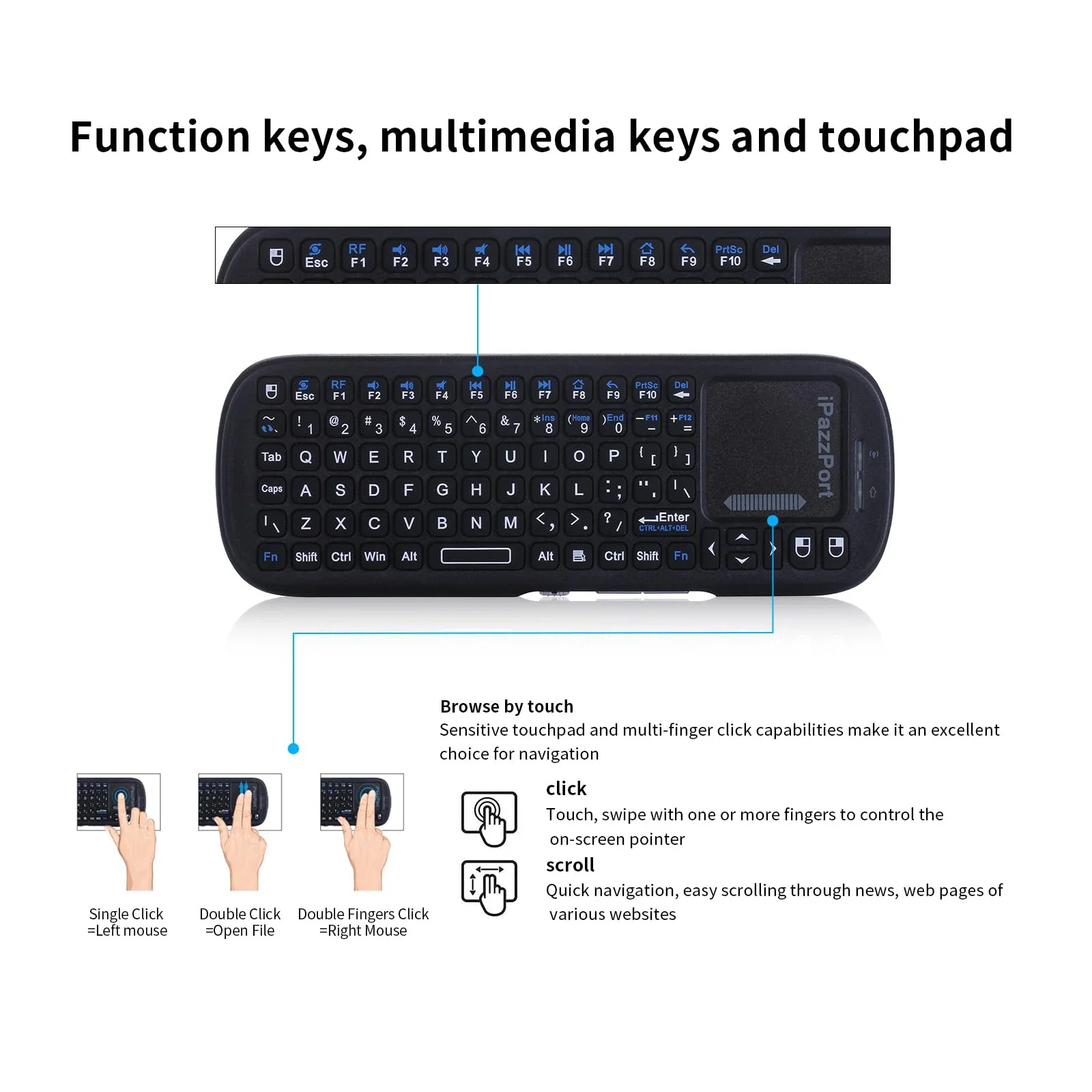 iPazzPort Mini Bluetooth＆ 2.4G - Gaming Keyboard Non Mechanical avis et prix