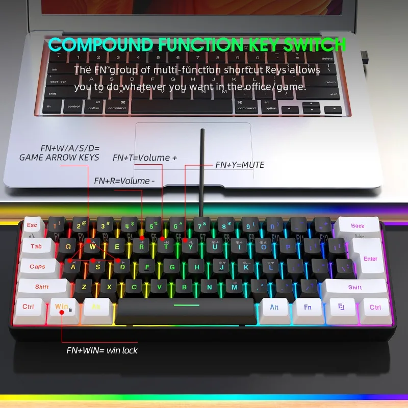 Keyboard and mouse 60% compute - Gaming Keyboard Mouse Set avis et prix