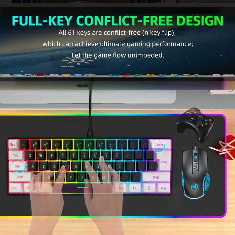 Keyboard and mouse 60% compute - Gaming Keyboard Mouse Set avis et prix