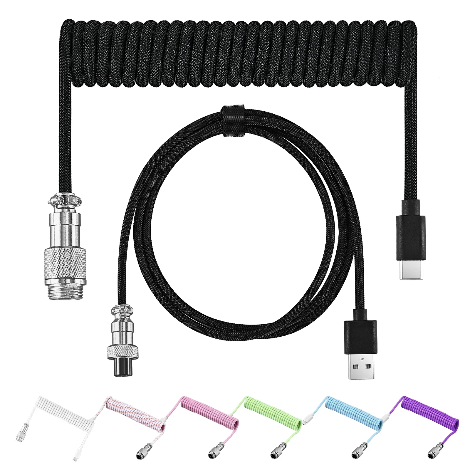 New Type C Coiled Cable USB Av - Gaming Keyboard Types avis et prix
