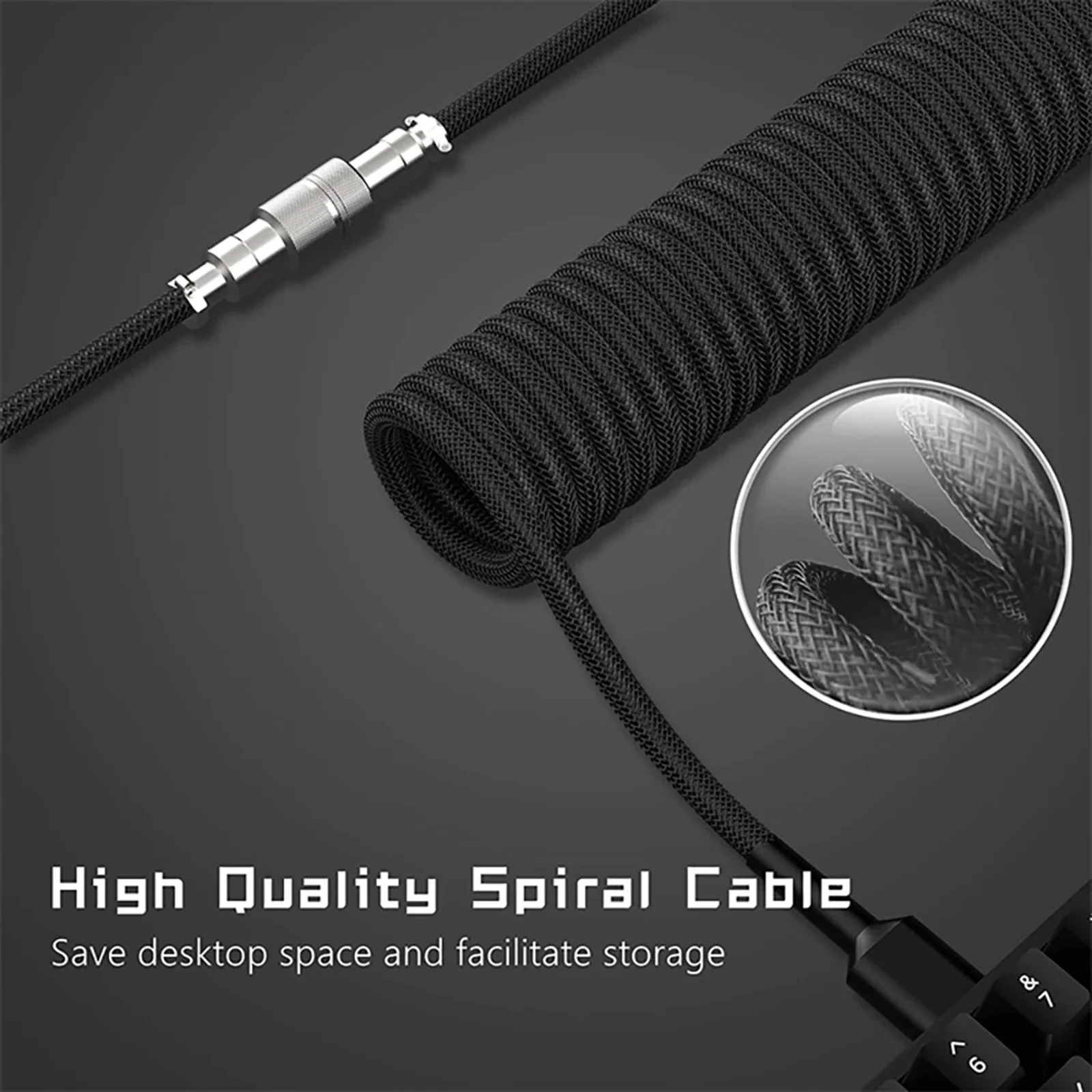 New Type C Coiled Cable USB Av - Gaming Keyboard Types avis et prix