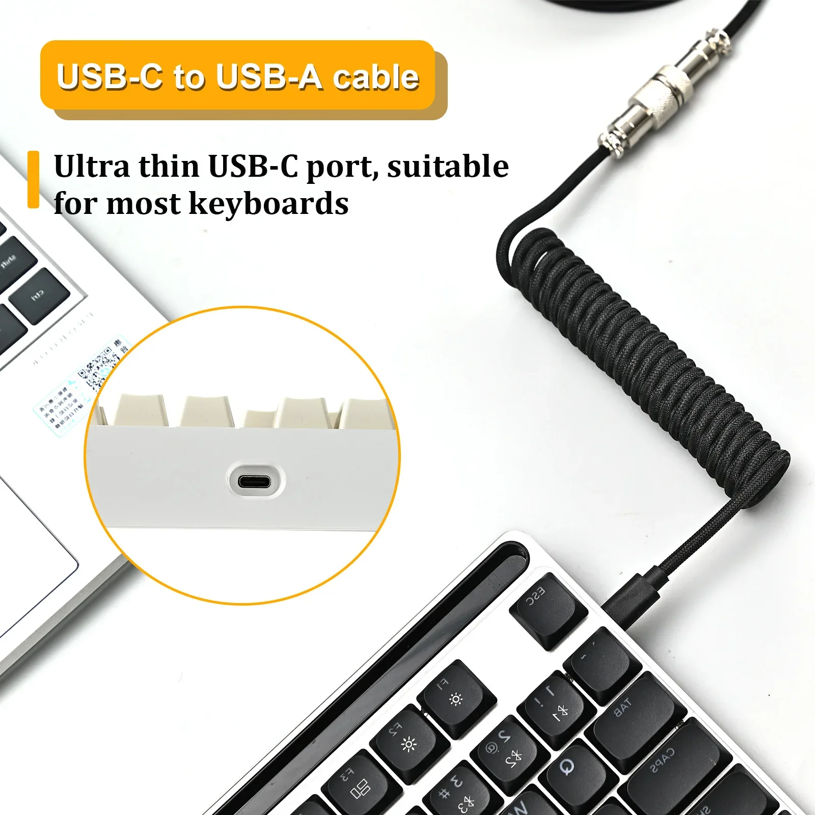 New Type C Coiled Cable USB Av - Gaming Keyboard Types avis et prix