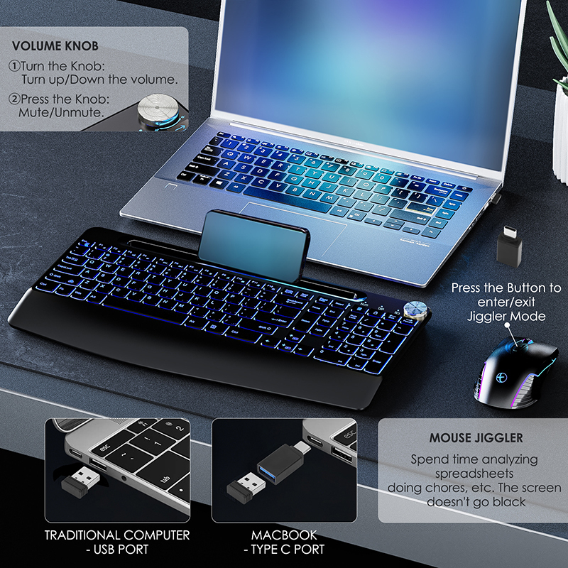 2.4G&Type-C Wireless Keyboard  - Gaming Keyboard Mouse Set avis et prix
