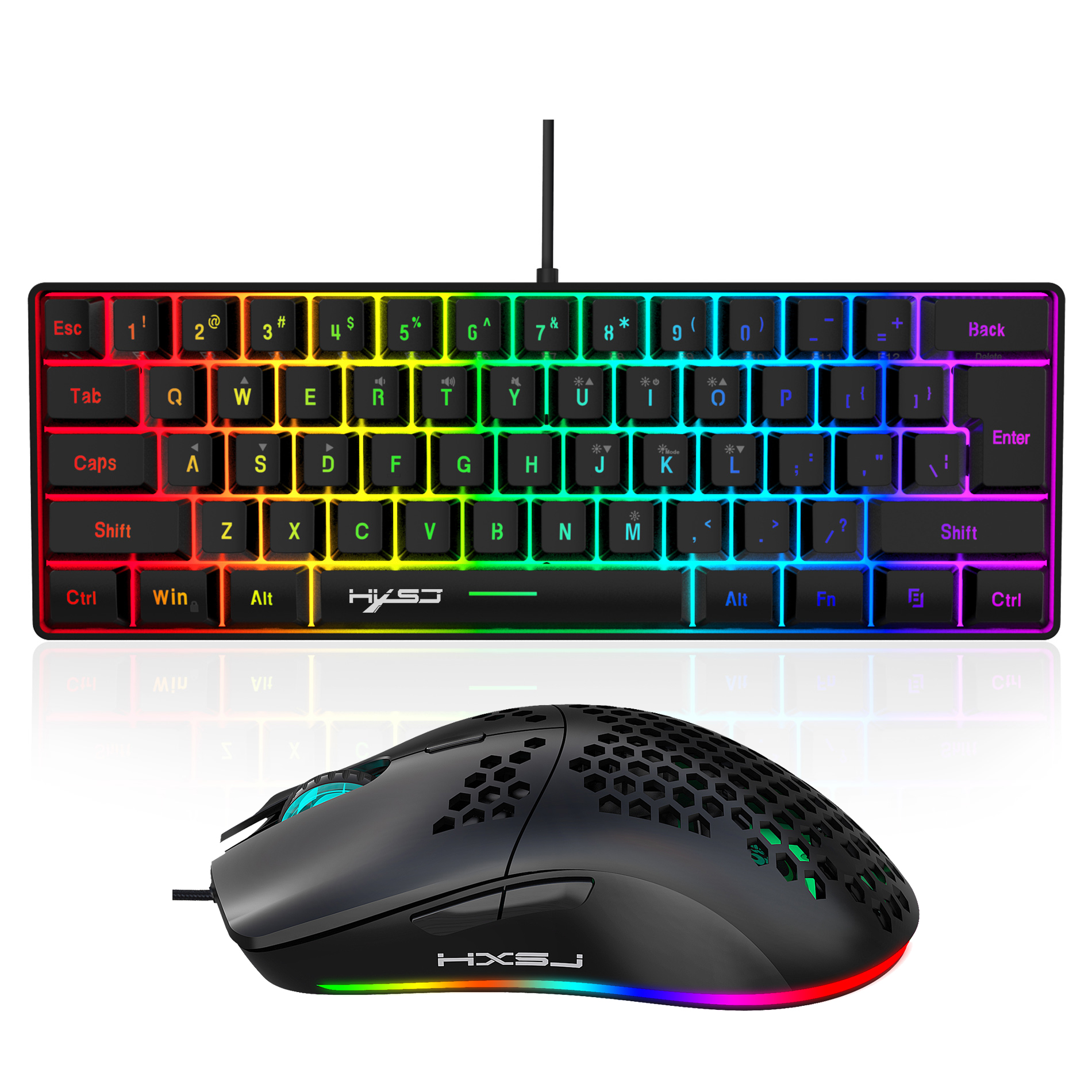 Hot selling HXSJ 61 keys V700  - Gaming Keyboard Mouse Set avis et prix