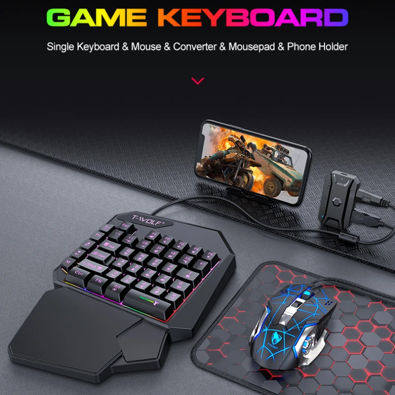 T-WOLF TF900 One Handed Keyboa - Gaming Keyboard Mobile avis et prix