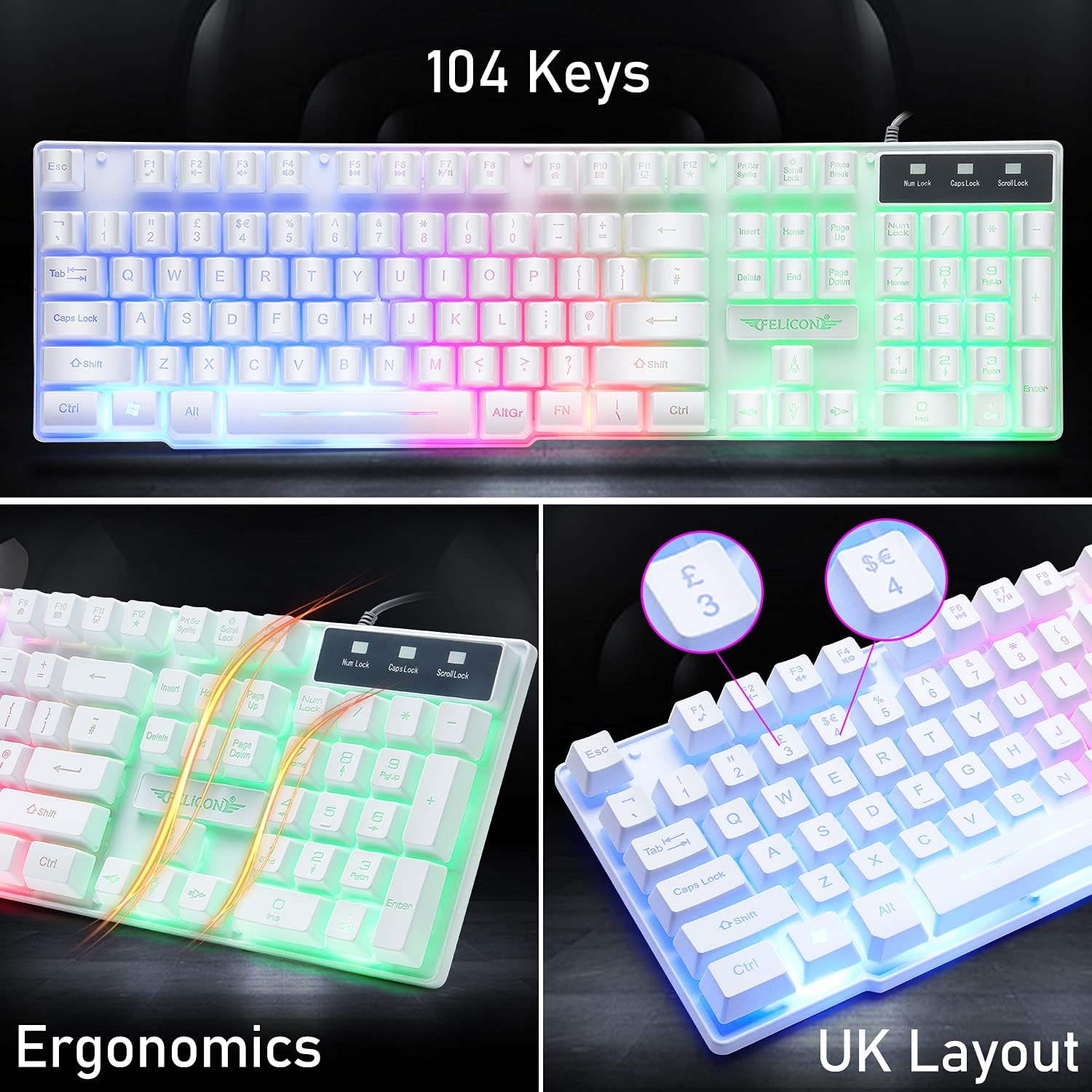 MAMBASNAKE T11 UK 100% Gaming  - Gaming Keyboard Mouse Set avis et prix
