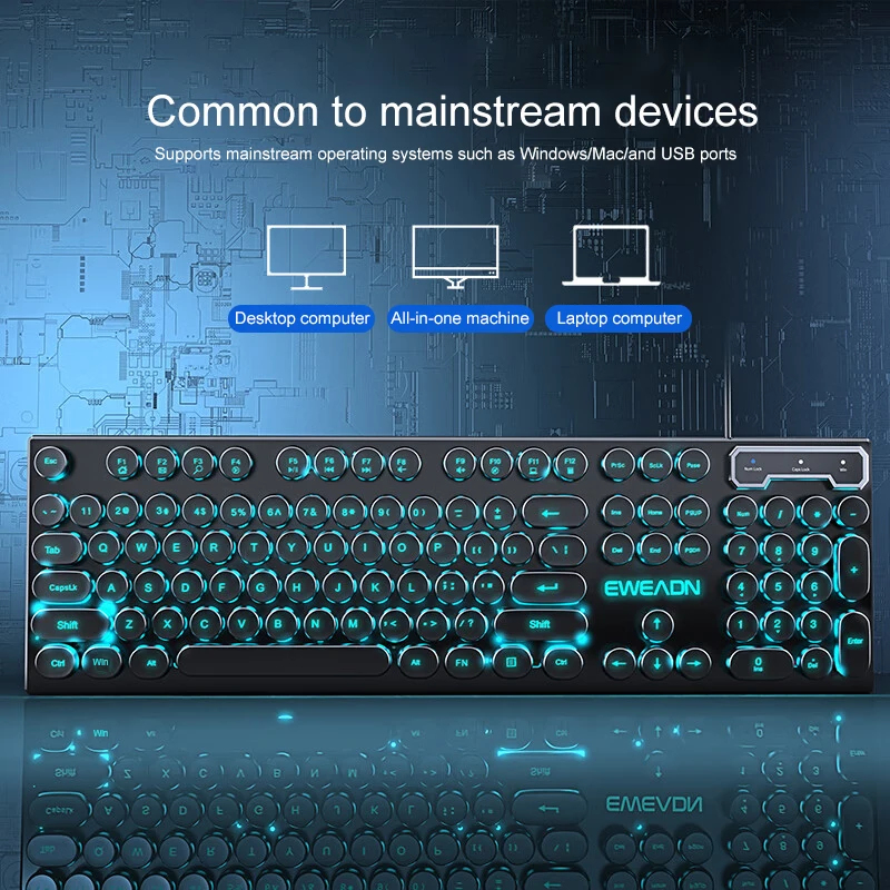 Retro Punk Mechanical Feel Key - Gaming Keyboard Mouse Set avis et prix
