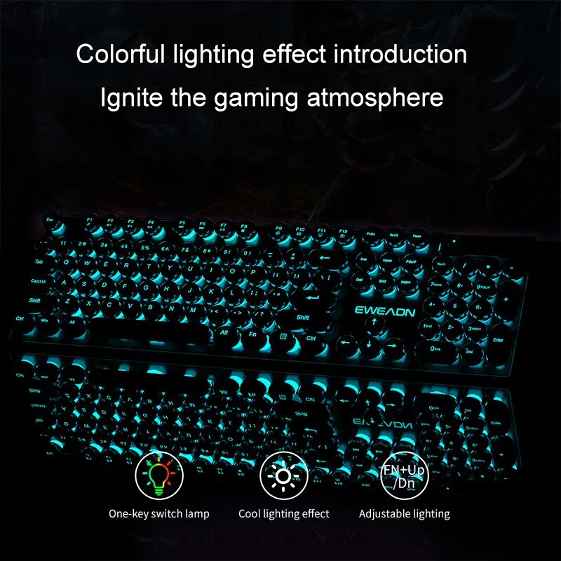 Retro Punk Mechanical Feel Key - Gaming Keyboard Mouse Set avis et prix