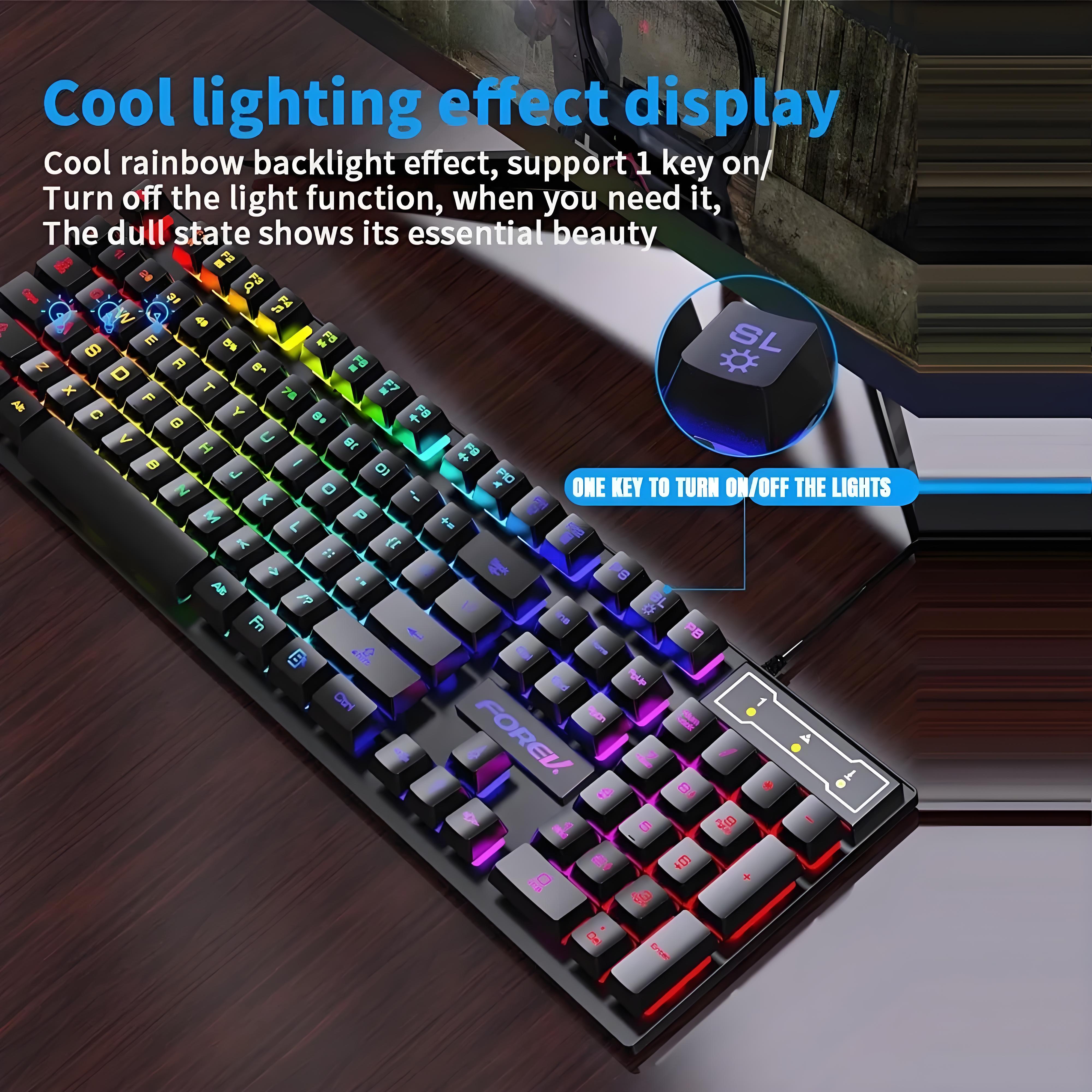 104 key Wired Gaming Keyboard  - Gaming Keyboard Mouse Set avis et prix