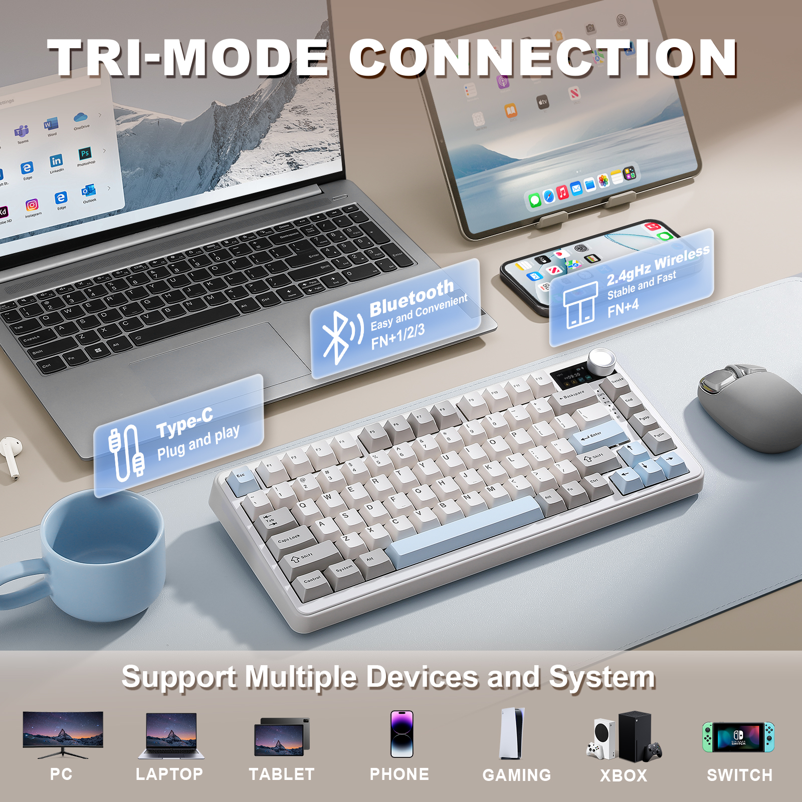 YUNZII B75 PRO MAX Wireless Me - Keyboard Gaming Mac avis et prix