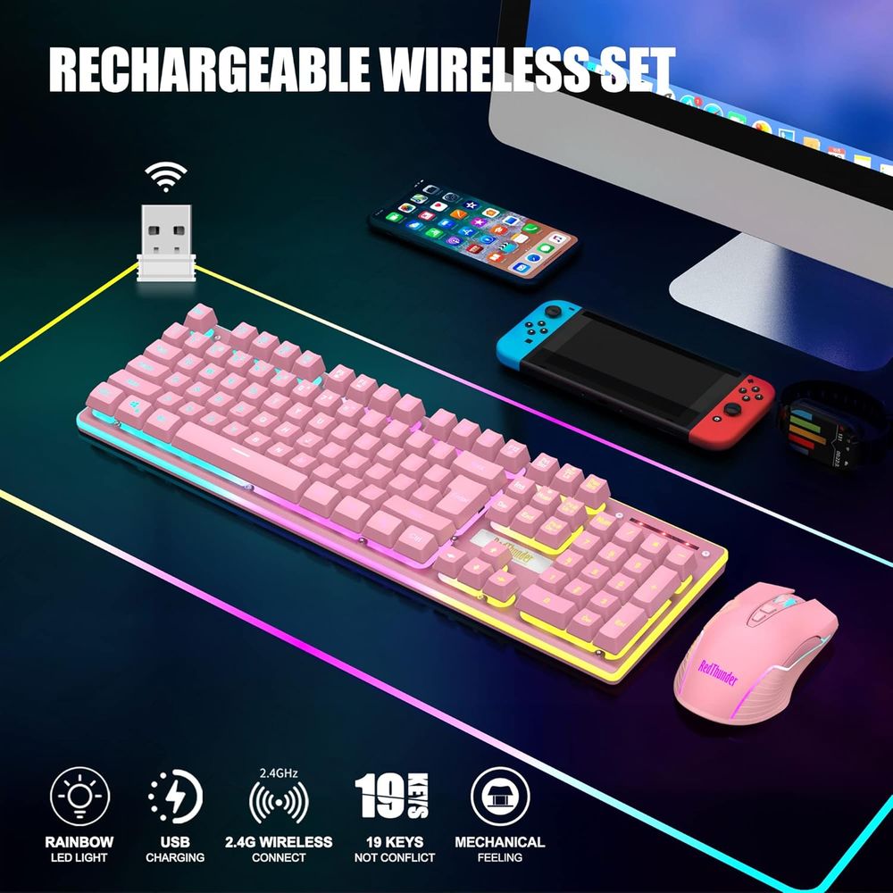 Wireless Gaming Keyboard and M - Gaming Keyboard Mouse Set avis et prix