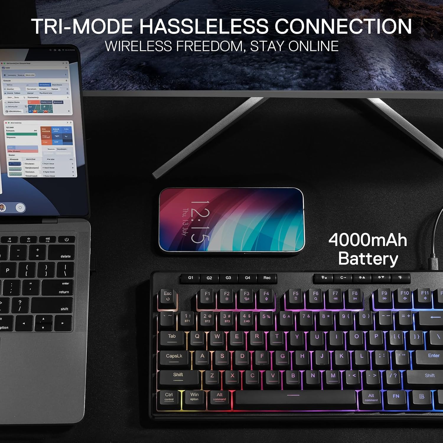 Redragon K516 PRO Shiva TKL RG - Gaming Keyboard Mobile avis et prix