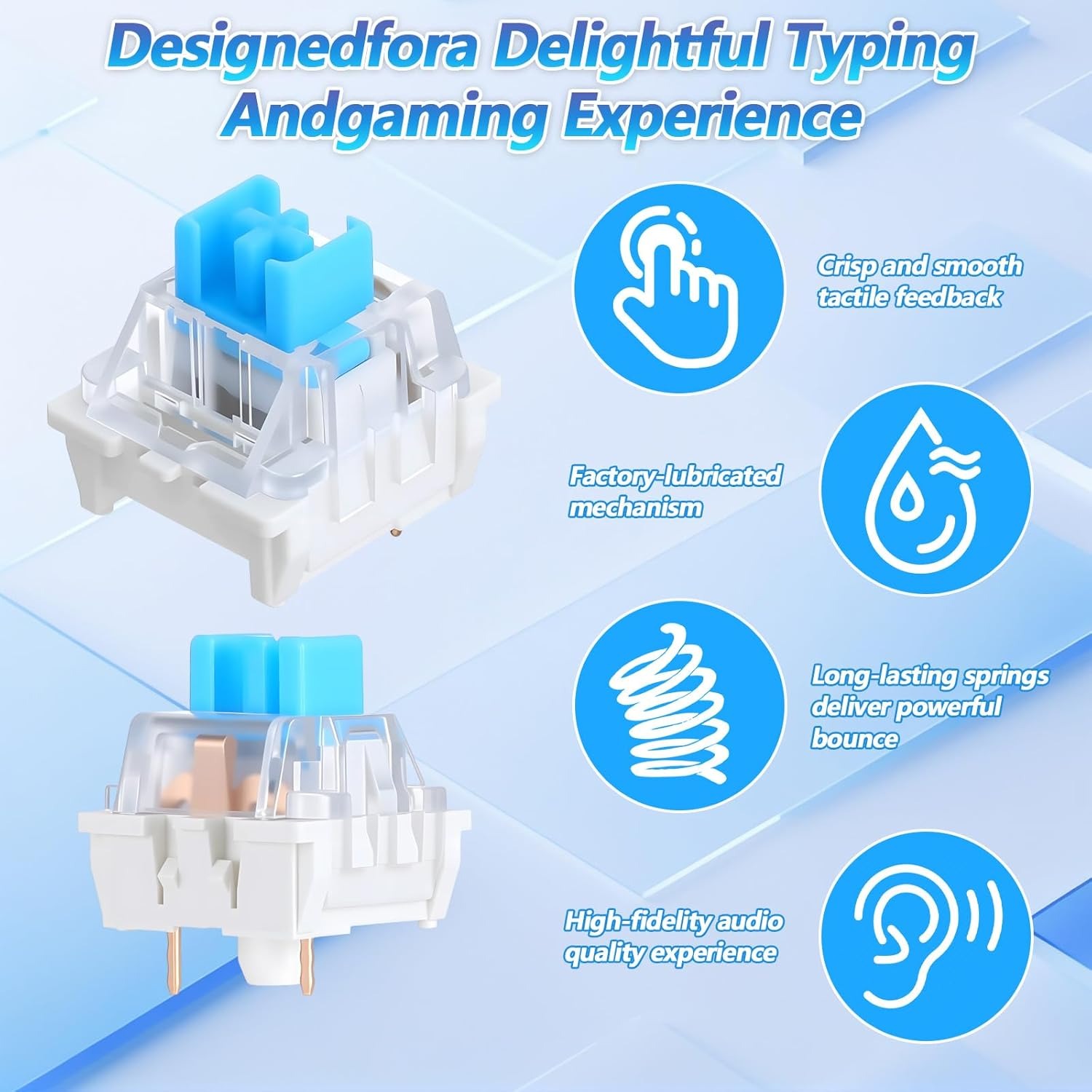 100 Practical Blue Switches, H - Gaming Keyboard Types avis et prix