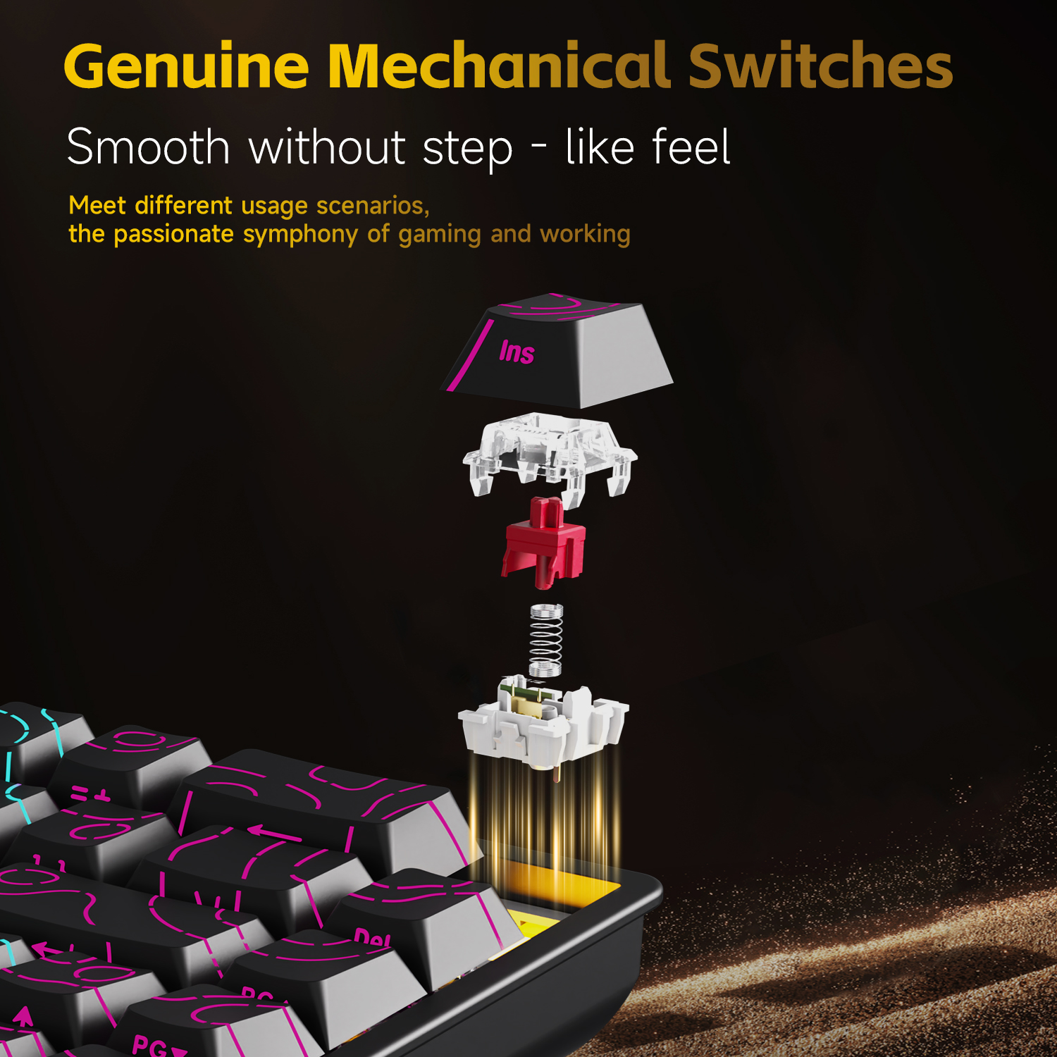 AJAZZ NK68V2 Single-Mode Wired - Keyboard Gaming Transparent avis et prix
