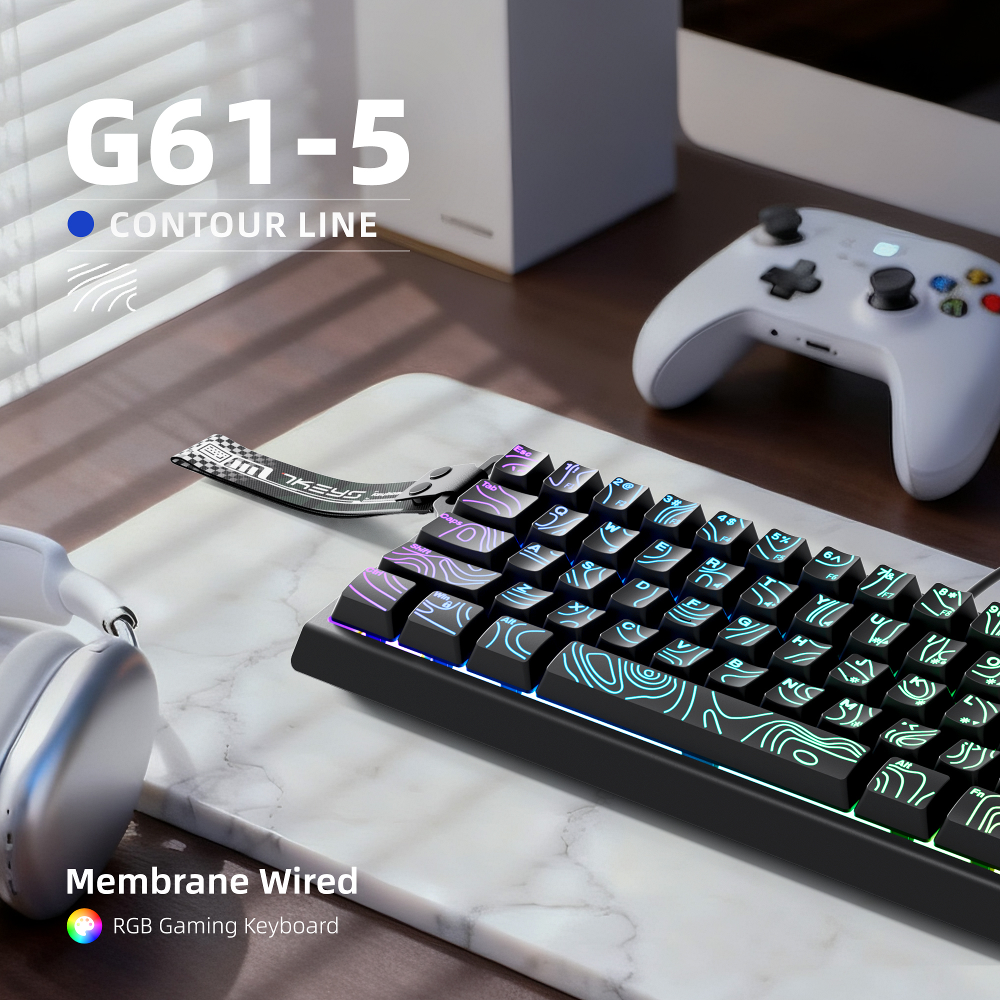 60% compact wired keyboard wit - Keyboard Gaming Transparent avis et prix