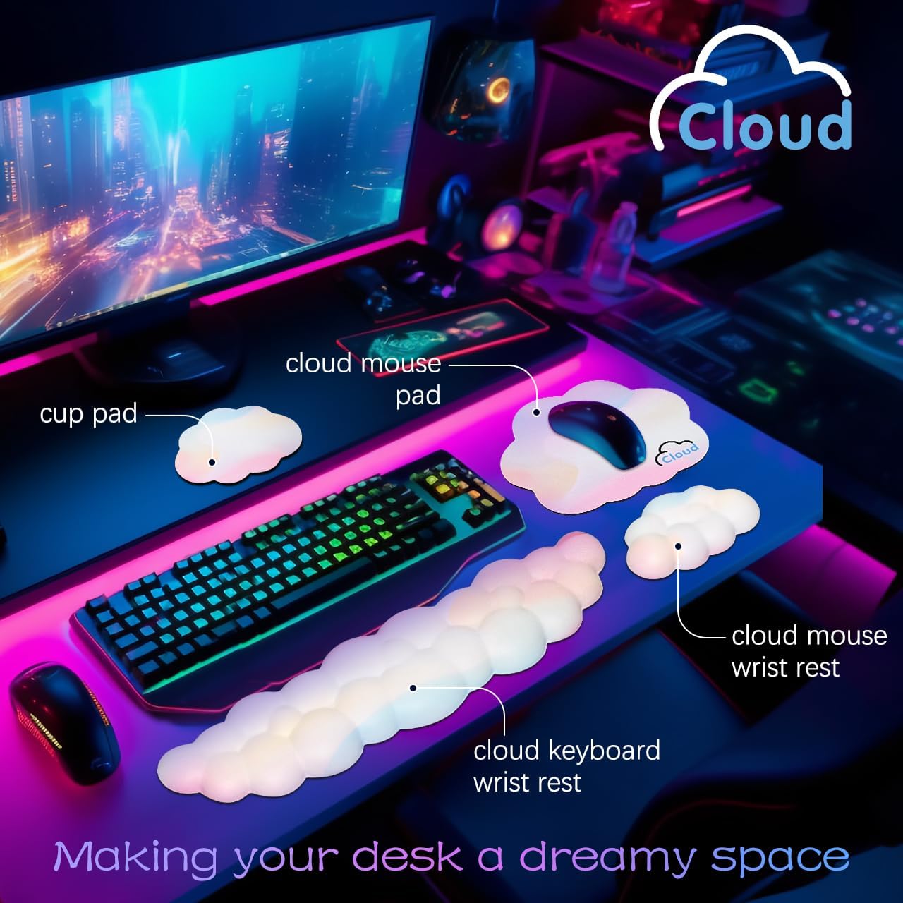 Ergonomic Cloud Wrist Rest wit - Gaming Keyboard Types avis et prix
