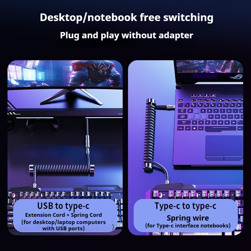 Eary 1.2m Coiled Keyboard Cabl - Gaming Keyboard Types avis et prix