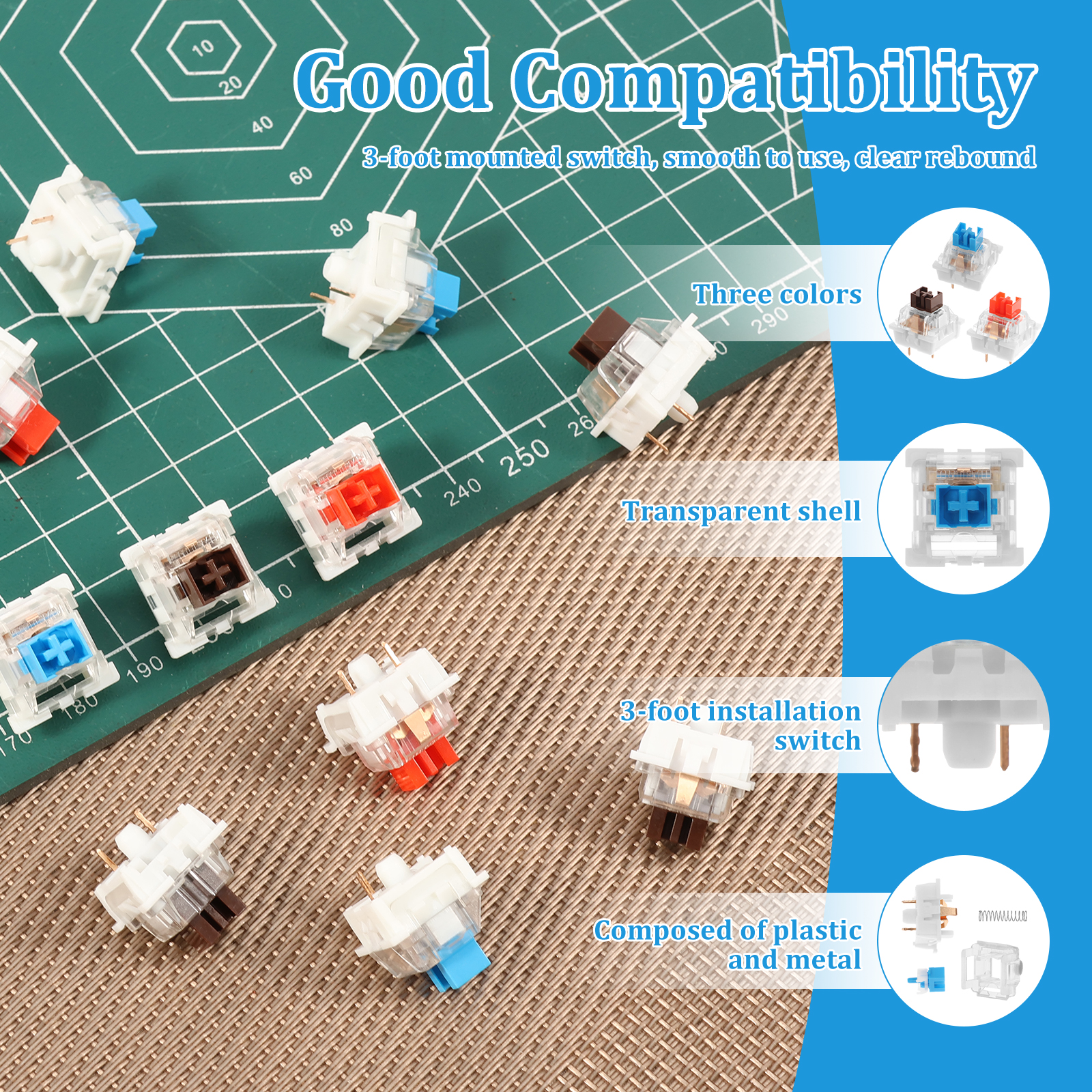 150Pcs Switch Replacement 3 PI - Gaming Keyboard Types avis et prix