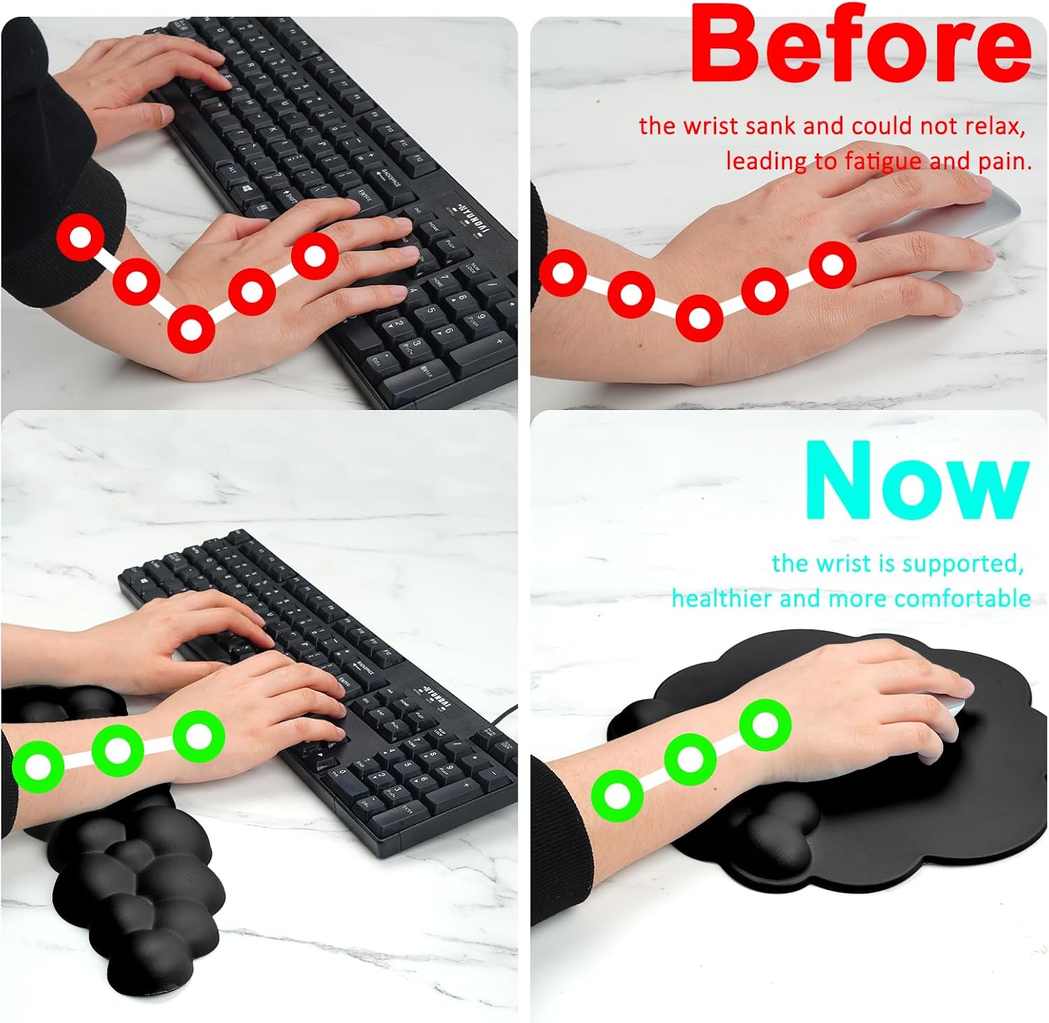 Ergonomic Cloud Wrist Rest Set - Gaming Keyboard Mouse Set avis et prix