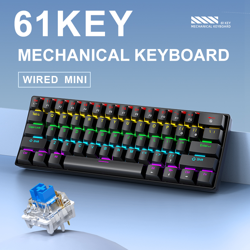 K61 Wired Mechanical Gaming Ke - Keyboard Gaming Transparent avis et prix