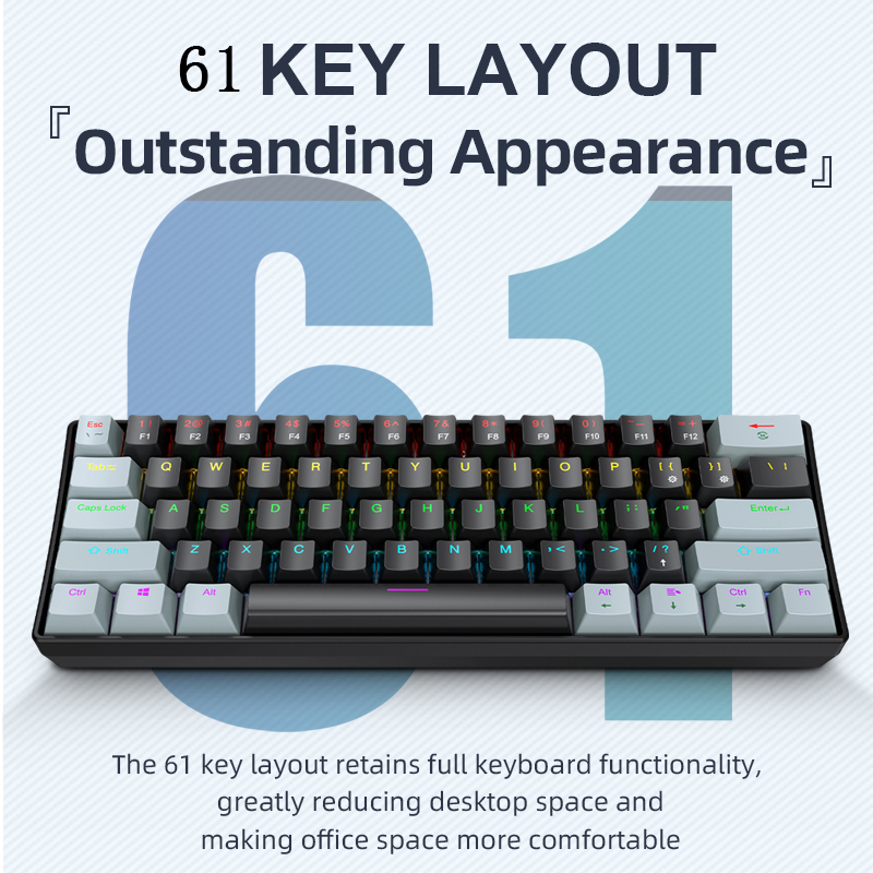 K61 Wired Mechanical Gaming Ke - Keyboard Gaming Transparent avis et prix