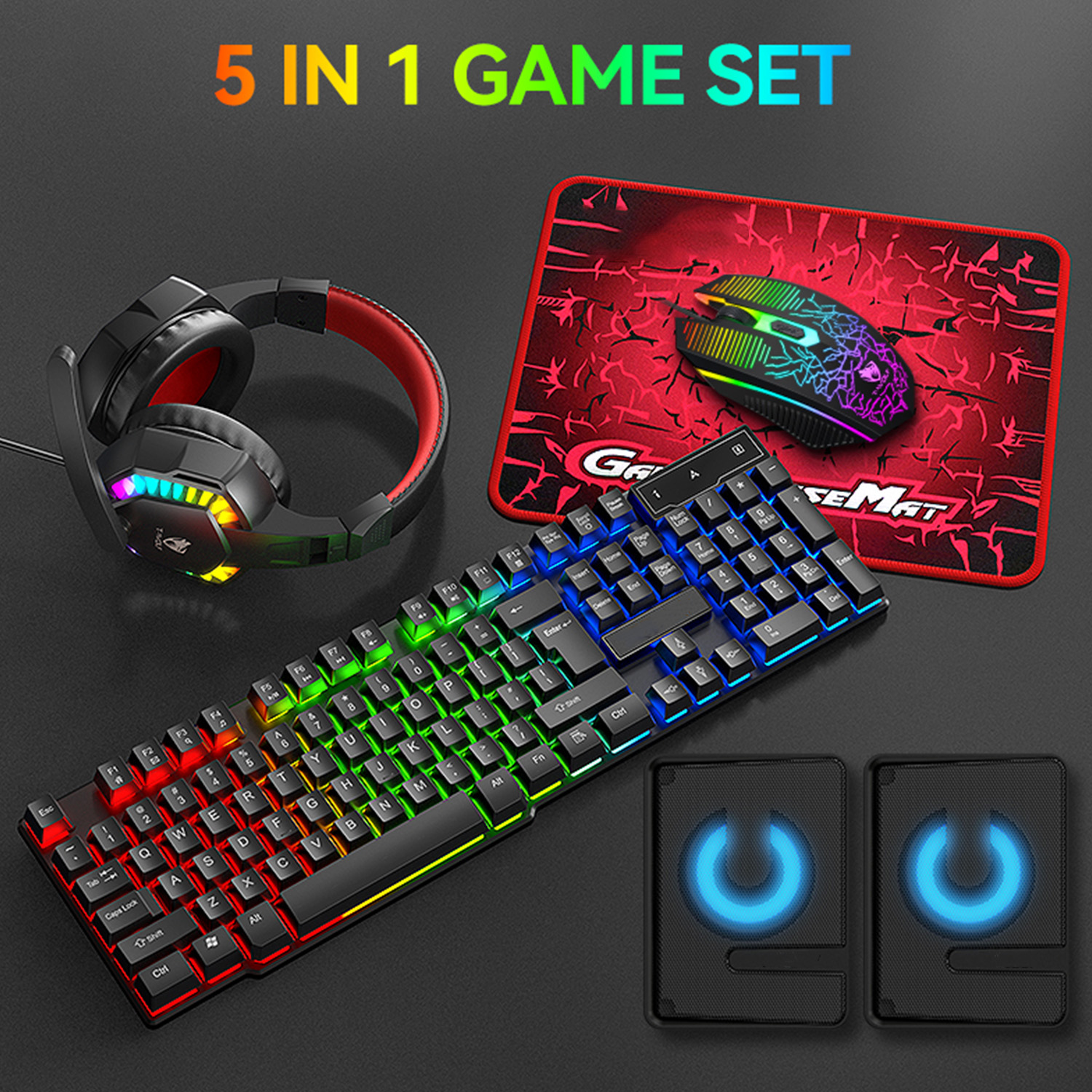 5-in-1 Set Gaming Combo Keyboa - Gaming Keyboard Mouse Set avis et prix