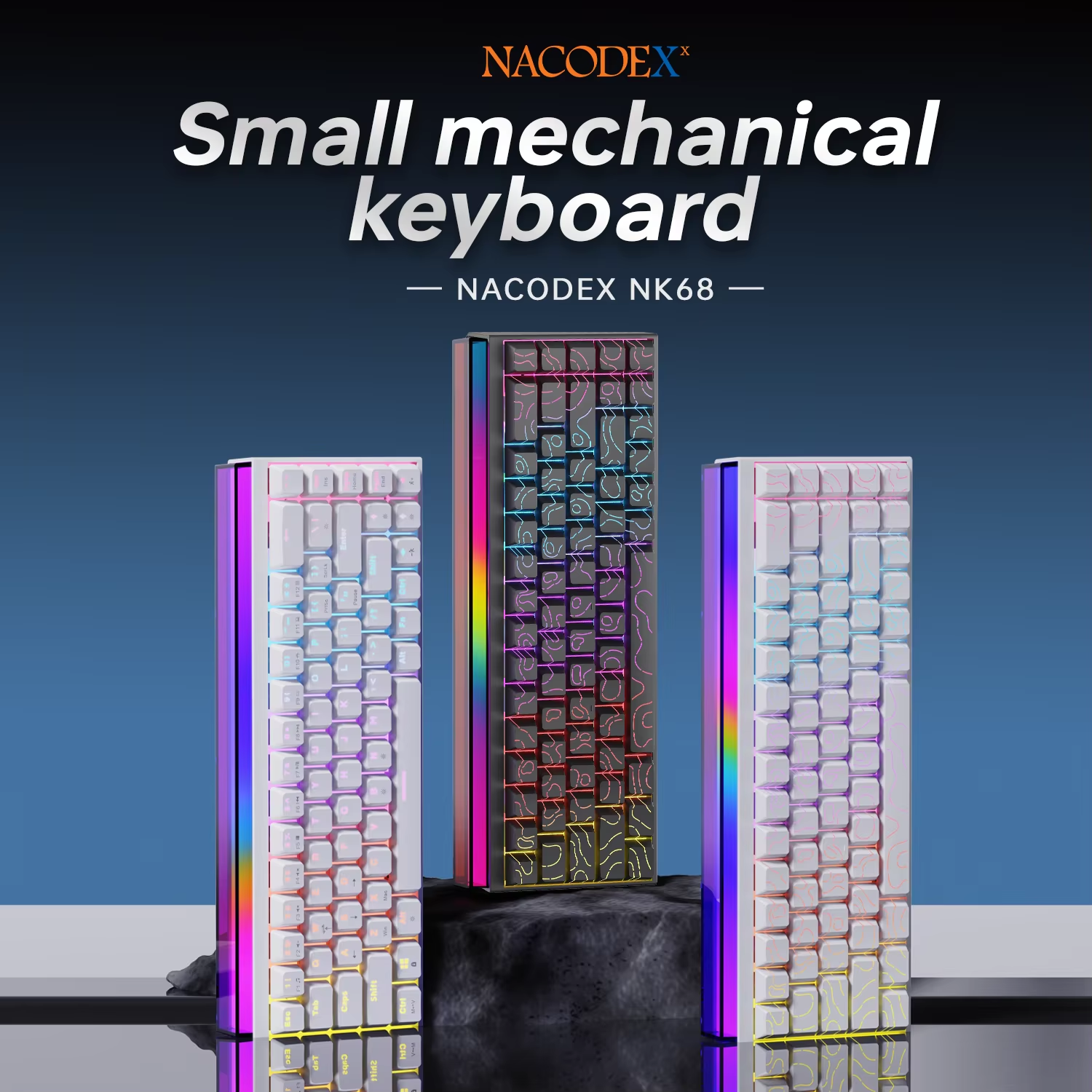 New Ajazz Nacodex Nk68 Mechani - Keyboard Gaming Transparent avis et prix