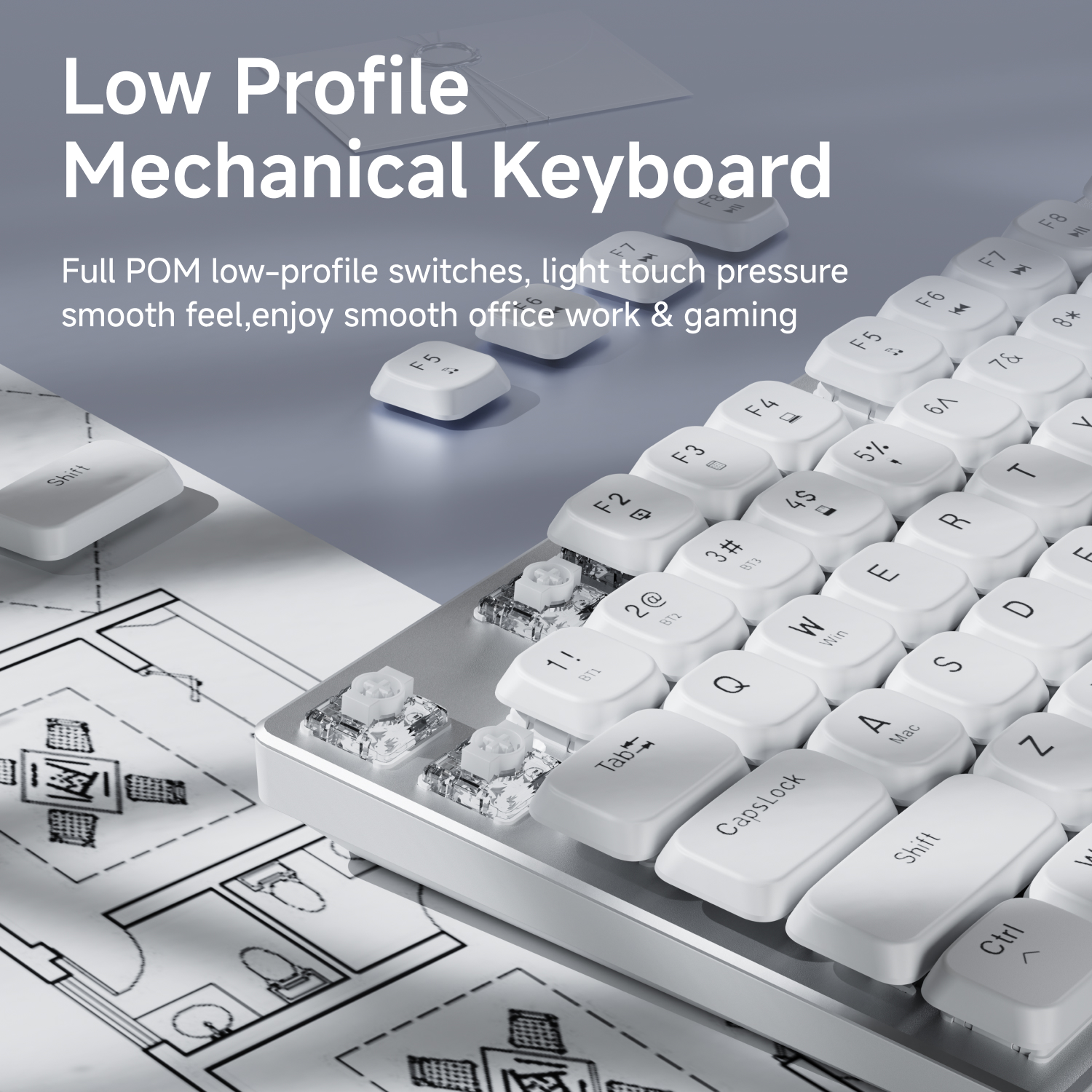 EWEADN Wireless Low-Profile Me - Gaming Keyboard Ergonomic avis et prix