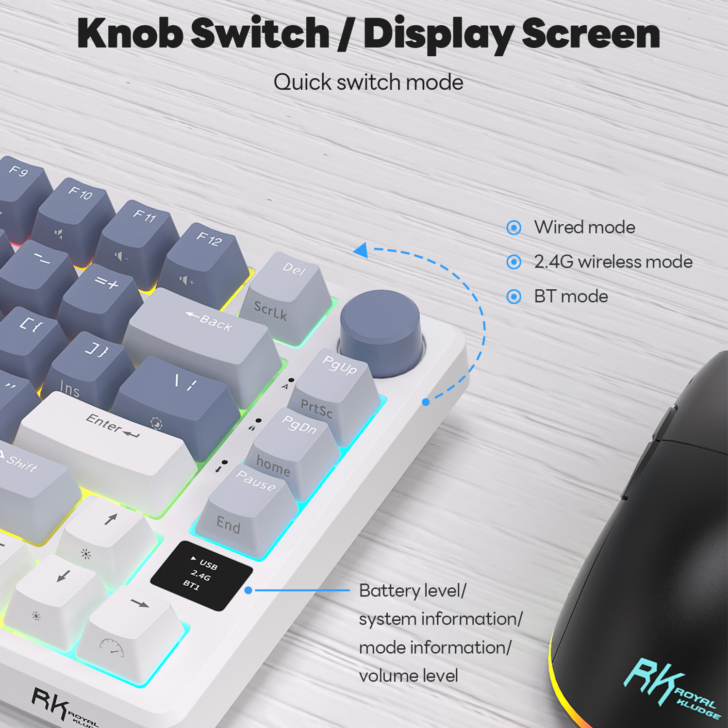 RK ROYAL KLUDGE M75 2.4G Wirel - Gaming Keyboard Mobile avis et prix