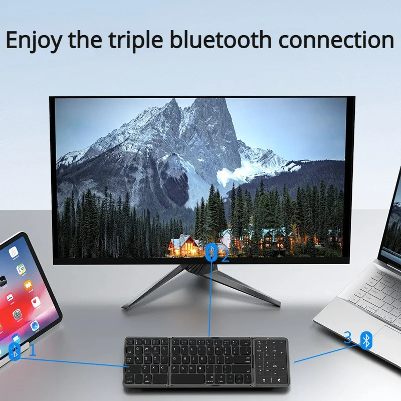 New Three-Fold Folding Bluetoo - Gaming Keyboard Non Mechanical avis et prix