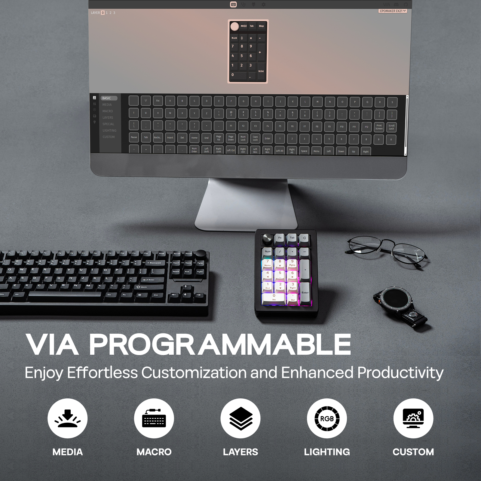 EPOMAKER EK21 VIA 20% Gasket W - Keyboard Gaming Mac avis et prix
