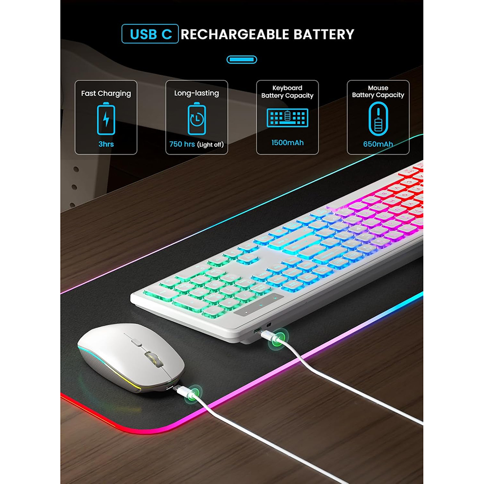 Backlit Wireless Keyboard and  - Gaming Keyboard Mouse Set avis et prix