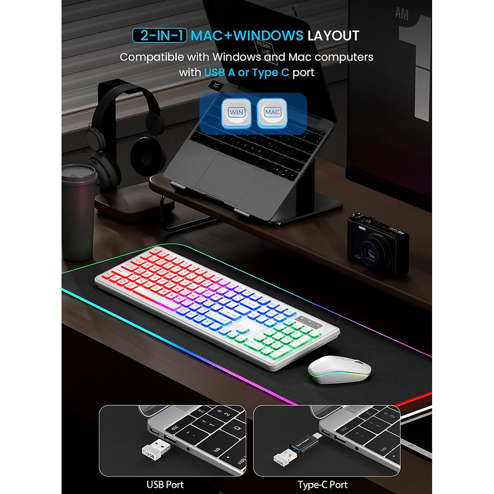 Backlit Wireless Keyboard and  - Gaming Keyboard Mouse Set avis et prix